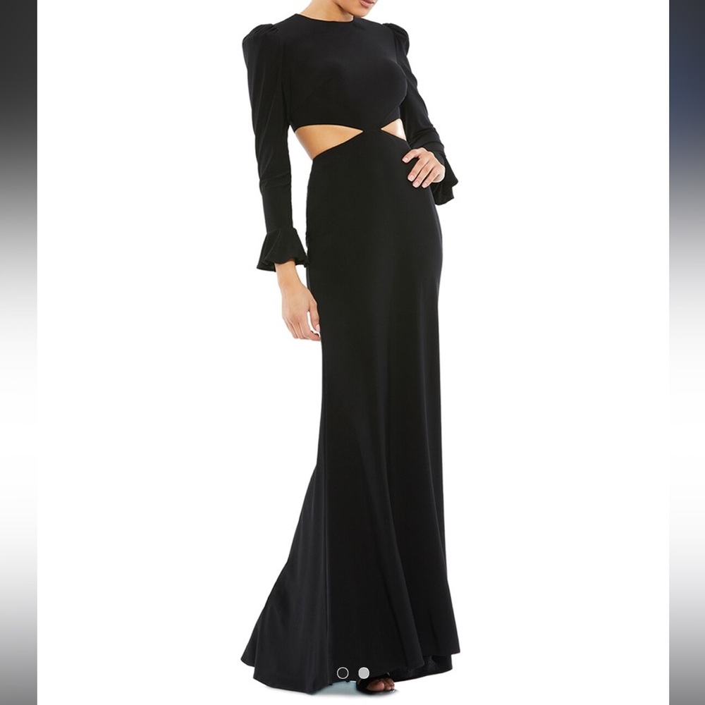 Mac Duggal Elegant Black Long Sleeve Gown